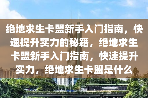 绝地求生卡盟新手入门指南，快速提升实力的秘籍，绝地求生卡盟新手入门指南，快速提升实力，绝地求生卡盟是什么