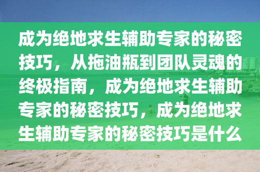 成为绝地求生辅助专家的秘密技巧，从拖油瓶到团队灵魂的终极指南，成为绝地求生辅助专家的秘密技巧，成为绝地求生辅助专家的秘密技巧是什么