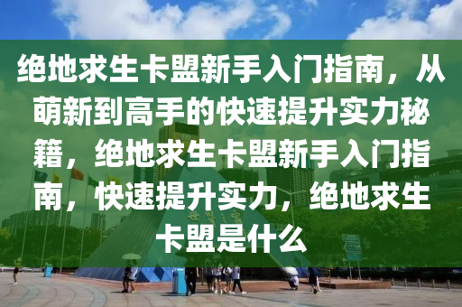 绝地求生卡盟新手入门指南，从萌新到高手的快速提升实力秘籍，绝地求生卡盟新手入门指南，快速提升实力，绝地求生卡盟是什么