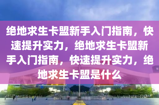 绝地求生卡盟新手入门指南，快速提升实力，绝地求生卡盟新手入门指南，快速提升实力，绝地求生卡盟是什么