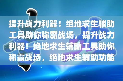 提升战力利器！绝地求生辅助工具助你称霸战场，提升战力利器！绝地求生辅助工具助你称霸战场，绝地求生辅助功能