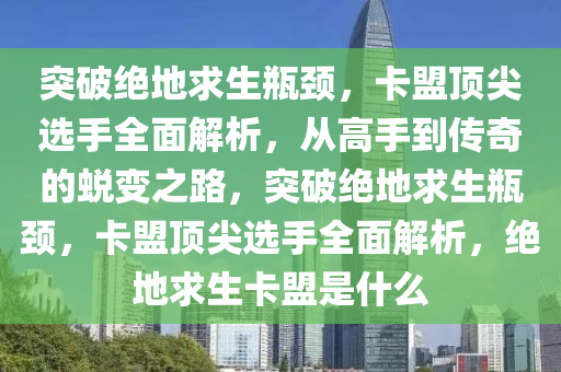 突破绝地求生瓶颈，卡盟顶尖选手全面解析，从高手到传奇的蜕变之路，突破绝地求生瓶颈，卡盟顶尖选手全面解析，绝地求生卡盟是什么