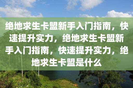 绝地求生卡盟新手入门指南，快速提升实力，绝地求生卡盟新手入门指南，快速提升实力，绝地求生卡盟是什么