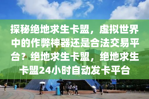 探秘绝地求生卡盟，虚拟世界中的作弊神器还是合法交易平台？绝地求生卡盟，绝地求生卡盟24小时自动发卡平台