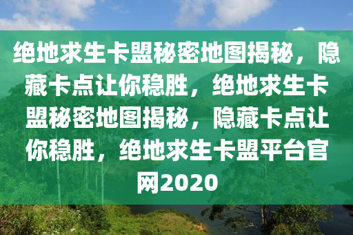 绝地求生卡盟秘密地图揭秘，隐藏卡点让你稳胜，绝地求生卡盟秘密地图揭秘，隐藏卡点让你稳胜，绝地求生卡盟平台官网2020