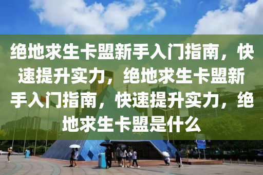 绝地求生卡盟新手入门指南，快速提升实力，绝地求生卡盟新手入门指南，快速提升实力，绝地求生卡盟是什么