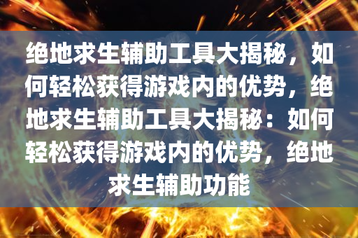 绝地求生辅助工具大揭秘，如何轻松获得游戏内的优势，绝地求生辅助工具大揭秘：如何轻松获得游戏内的优势，绝地求生辅助功能