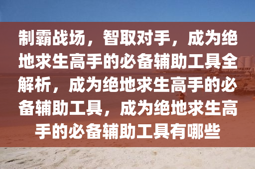 制霸战场，智取对手，成为绝地求生高手的必备辅助工具全解析，成为绝地求生高手的必备辅助工具，成为绝地求生高手的必备辅助工具有哪些