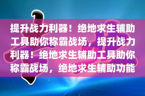 提升战力利器！绝地求生辅助工具助你称霸战场，提升战力利器！绝地求生辅助工具助你称霸战场，绝地求生辅助功能