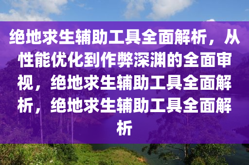 绝地求生辅助工具全面解析，从性能优化到作弊深渊的全面审视，绝地求生辅助工具全面解析，绝地求生辅助工具全面解析