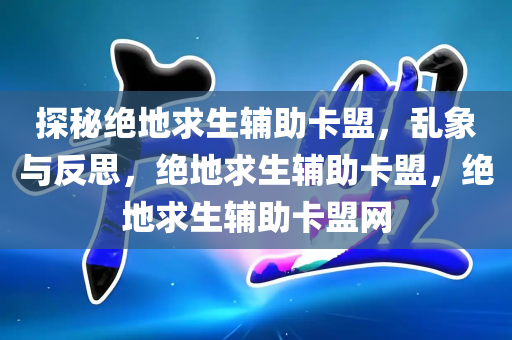 探秘绝地求生辅助卡盟，乱象与反思，绝地求生辅助卡盟，绝地求生辅助卡盟网