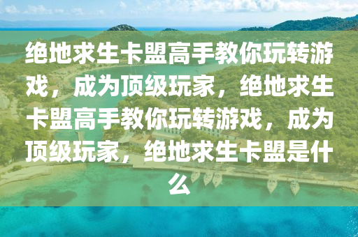 绝地求生卡盟高手教你玩转游戏，成为顶级玩家，绝地求生卡盟高手教你玩转游戏，成为顶级玩家，绝地求生卡盟是什么