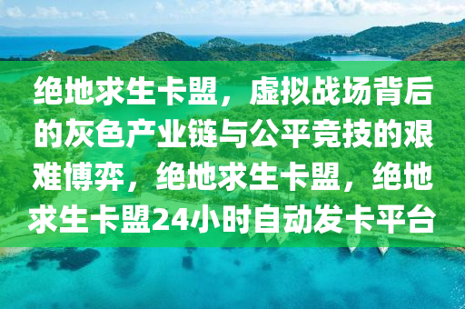 绝地求生卡盟，虚拟战场背后的灰色产业链与公平竞技的艰难博弈，绝地求生卡盟，绝地求生卡盟24小时自动发卡平台