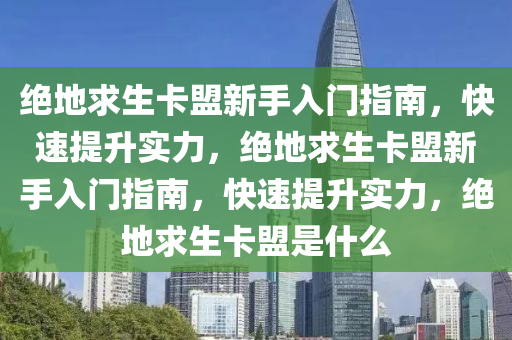 绝地求生卡盟新手入门指南，快速提升实力，绝地求生卡盟新手入门指南，快速提升实力，绝地求生卡盟是什么