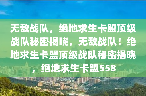 无敌战队，绝地求生卡盟顶级战队秘密揭晓，无敌战队！绝地求生卡盟顶级战队秘密揭晓，绝地求生卡盟558