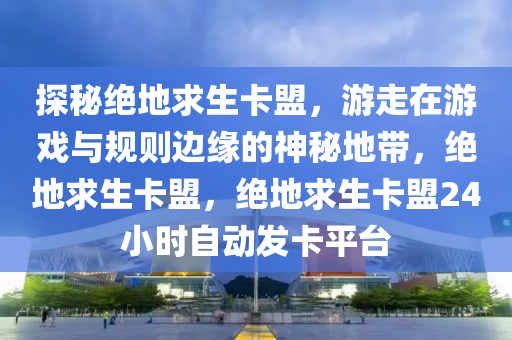 探秘绝地求生卡盟，游走在游戏与规则边缘的神秘地带，绝地求生卡盟，绝地求生卡盟24小时自动发卡平台