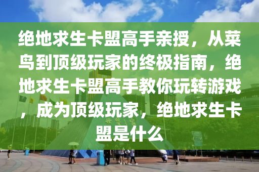 绝地求生卡盟高手亲授，从菜鸟到顶级玩家的终极指南，绝地求生卡盟高手教你玩转游戏，成为顶级玩家，绝地求生卡盟是什么