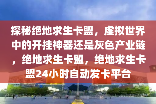 探秘绝地求生卡盟，虚拟世界中的开挂神器还是灰色产业链，绝地求生卡盟，绝地求生卡盟24小时自动发卡平台