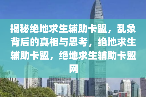 揭秘绝地求生辅助卡盟，乱象背后的真相与思考，绝地求生辅助卡盟，绝地求生辅助卡盟网