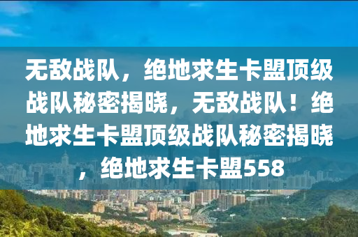 无敌战队，绝地求生卡盟顶级战队秘密揭晓，无敌战队！绝地求生卡盟顶级战队秘密揭晓，绝地求生卡盟558