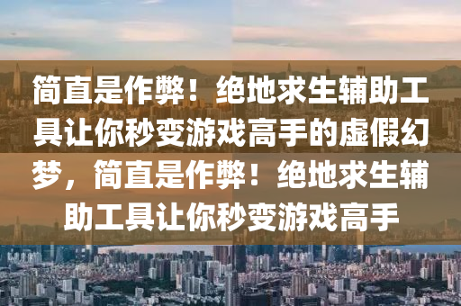 简直是作弊！绝地求生辅助工具让你秒变游戏高手的虚假幻梦，简直是作弊！绝地求生辅助工具让你秒变游戏高手