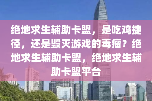 绝地求生辅助卡盟，是吃鸡捷径，还是毁灭游戏的毒瘤？绝地求生辅助卡盟，绝地求生辅助卡盟平台