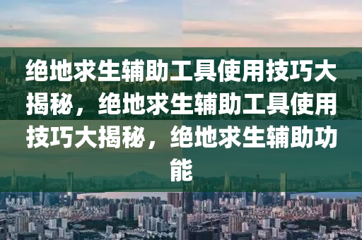 绝地求生辅助工具使用技巧大揭秘，绝地求生辅助工具使用技巧大揭秘，绝地求生辅助功能