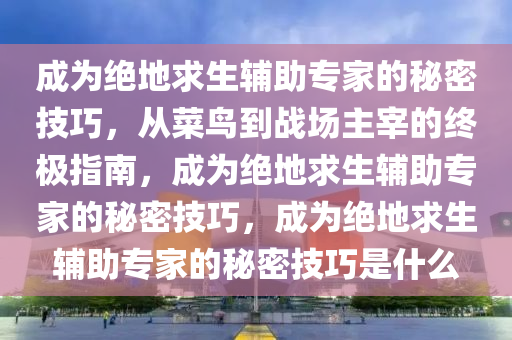 成为绝地求生辅助专家的秘密技巧，从菜鸟到战场主宰的终极指南，成为绝地求生辅助专家的秘密技巧，成为绝地求生辅助专家的秘密技巧是什么
