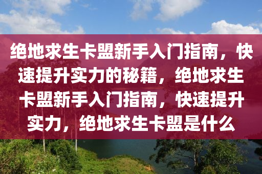 绝地求生卡盟新手入门指南，快速提升实力的秘籍，绝地求生卡盟新手入门指南，快速提升实力，绝地求生卡盟是什么