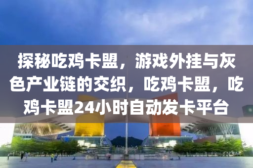 探秘吃鸡卡盟，游戏外挂与灰色产业链的交织，吃鸡卡盟，吃鸡卡盟24小时自动发卡平台