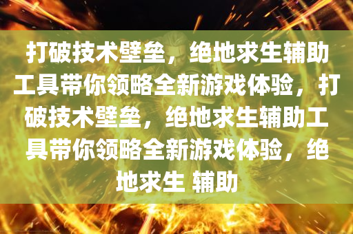 打破技术壁垒，绝地求生辅助工具带你领略全新游戏体验，打破技术壁垒，绝地求生辅助工具带你领略全新游戏体验，绝地求生 辅助