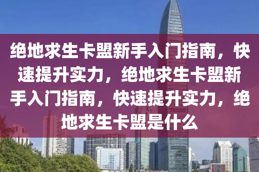 绝地求生卡盟新手入门指南，快速提升实力，绝地求生卡盟新手入门指南，快速提升实力，绝地求生卡盟是什么