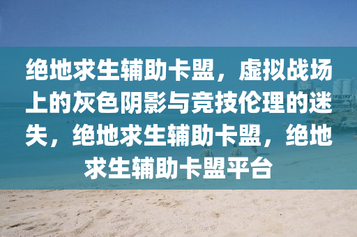 绝地求生辅助卡盟，虚拟战场上的灰色阴影与竞技伦理的迷失，绝地求生辅助卡盟，绝地求生辅助卡盟平台