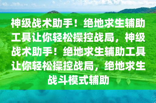 神级战术助手！绝地求生辅助工具让你轻松操控战局，神级战术助手！绝地求生辅助工具让你轻松操控战局，绝地求生战斗模式辅助