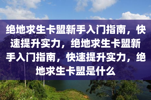 绝地求生卡盟新手入门指南，快速提升实力，绝地求生卡盟新手入门指南，快速提升实力，绝地求生卡盟是什么