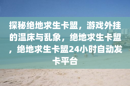 探秘绝地求生卡盟，游戏外挂的温床与乱象，绝地求生卡盟，绝地求生卡盟24小时自动发卡平台