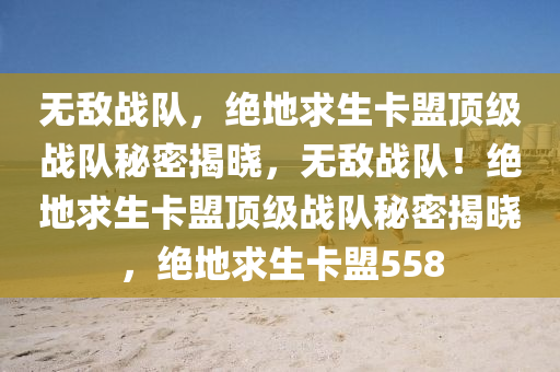 无敌战队，绝地求生卡盟顶级战队秘密揭晓，无敌战队！绝地求生卡盟顶级战队秘密揭晓，绝地求生卡盟558