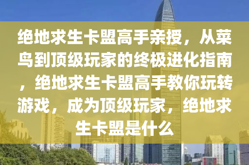 绝地求生卡盟高手亲授，从菜鸟到顶级玩家的终极进化指南，绝地求生卡盟高手教你玩转游戏，成为顶级玩家，绝地求生卡盟是什么