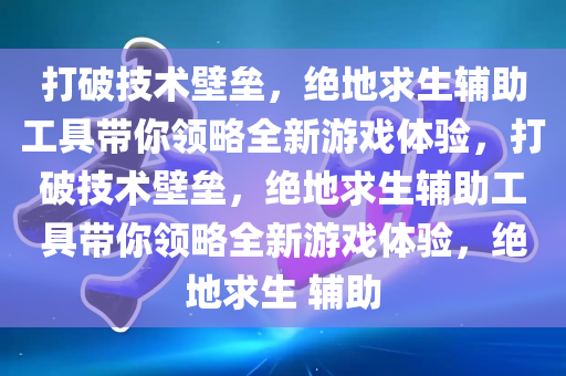 打破技术壁垒，绝地求生辅助工具带你领略全新游戏体验，打破技术壁垒，绝地求生辅助工具带你领略全新游戏体验，绝地求生 辅助