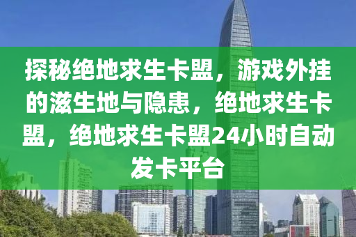 探秘绝地求生卡盟，游戏外挂的滋生地与隐患，绝地求生卡盟，绝地求生卡盟24小时自动发卡平台