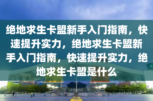 绝地求生卡盟新手入门指南，快速提升实力，绝地求生卡盟新手入门指南，快速提升实力，绝地求生卡盟是什么
