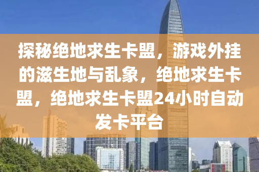 探秘绝地求生卡盟，游戏外挂的滋生地与乱象，绝地求生卡盟，绝地求生卡盟24小时自动发卡平台