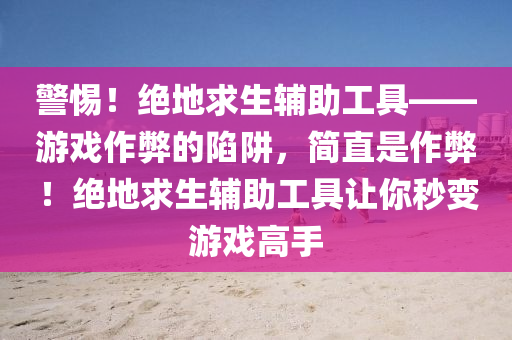 警惕！绝地求生辅助工具——游戏作弊的陷阱，简直是作弊！绝地求生辅助工具让你秒变游戏高手