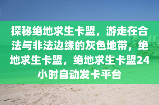 探秘绝地求生卡盟，游走在合法与非法边缘的灰色地带，绝地求生卡盟，绝地求生卡盟24小时自动发卡平台