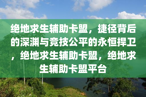 绝地求生辅助卡盟，捷径背后的深渊与竞技公平的永恒捍卫，绝地求生辅助卡盟，绝地求生辅助卡盟平台