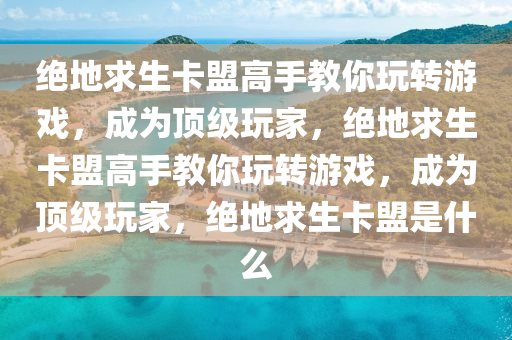 绝地求生卡盟高手教你玩转游戏，成为顶级玩家，绝地求生卡盟高手教你玩转游戏，成为顶级玩家，绝地求生卡盟是什么