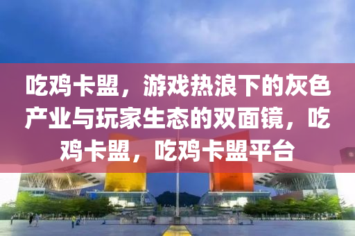 吃鸡卡盟，游戏热浪下的灰色产业与玩家生态的双面镜，吃鸡卡盟，吃鸡卡盟平台