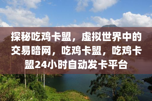 探秘吃鸡卡盟，虚拟世界中的交易暗网，吃鸡卡盟，吃鸡卡盟24小时自动发卡平台