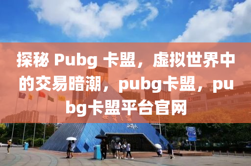 探秘 Pubg 卡盟，虚拟世界中的交易暗潮，pubg卡盟，pubg卡盟平台官网