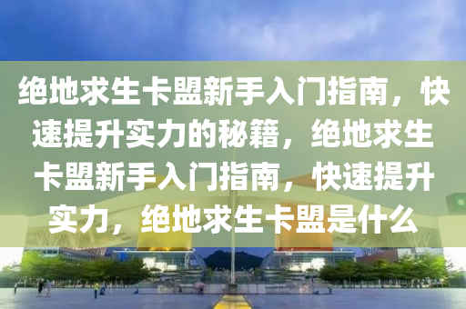 绝地求生卡盟新手入门指南，快速提升实力的秘籍，绝地求生卡盟新手入门指南，快速提升实力，绝地求生卡盟是什么